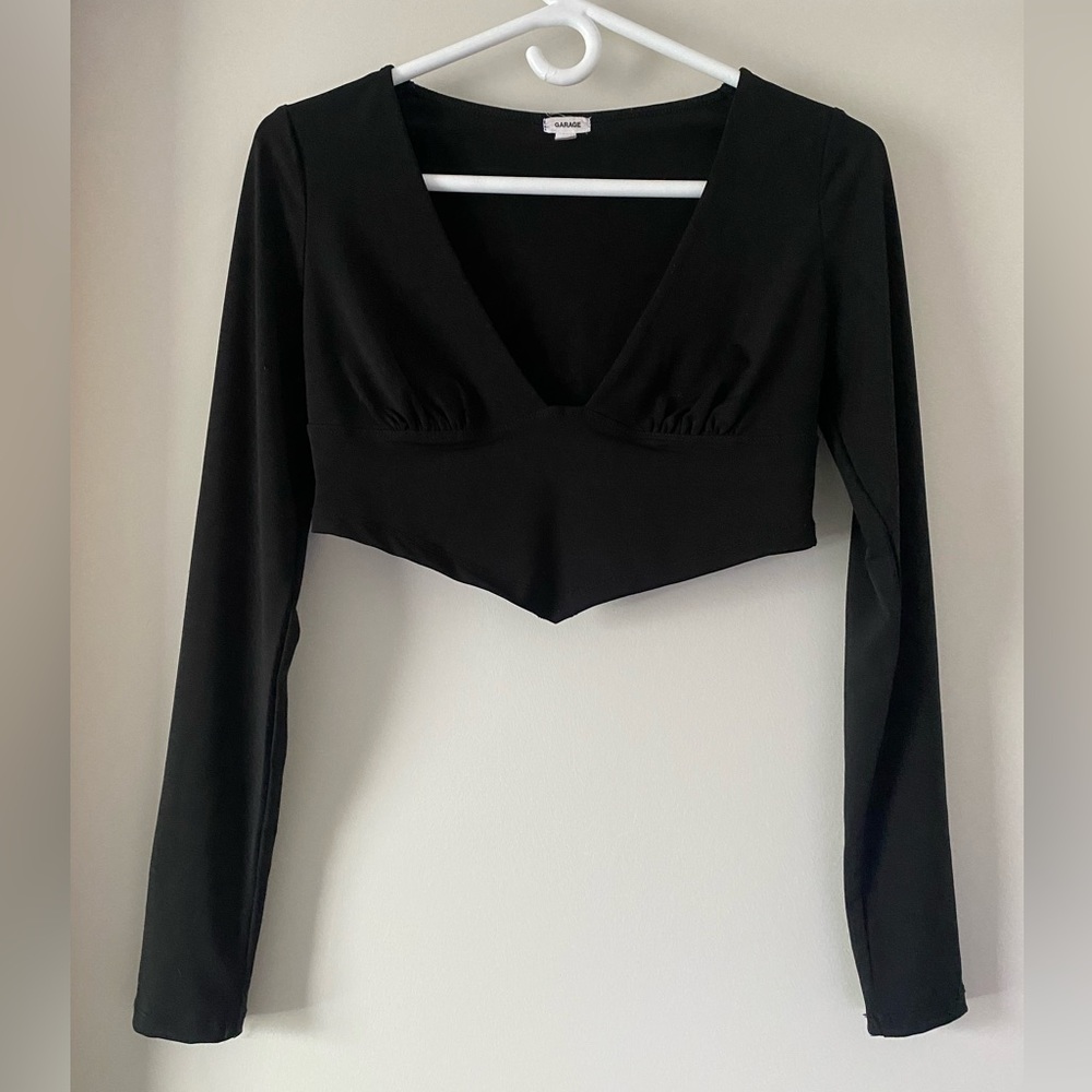 Garage Size S Long Sleeve Crop Top